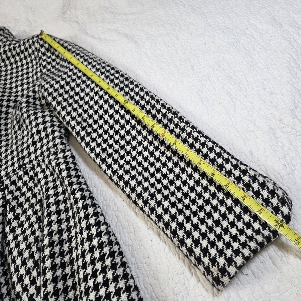 BITTEN by Sarah Jessica Parker Black And White Houndstooth Wool Coat - Picture 7 of 12